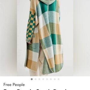 Rare Free People south bend plaid hooded cardigan featuring mixed prints No tags